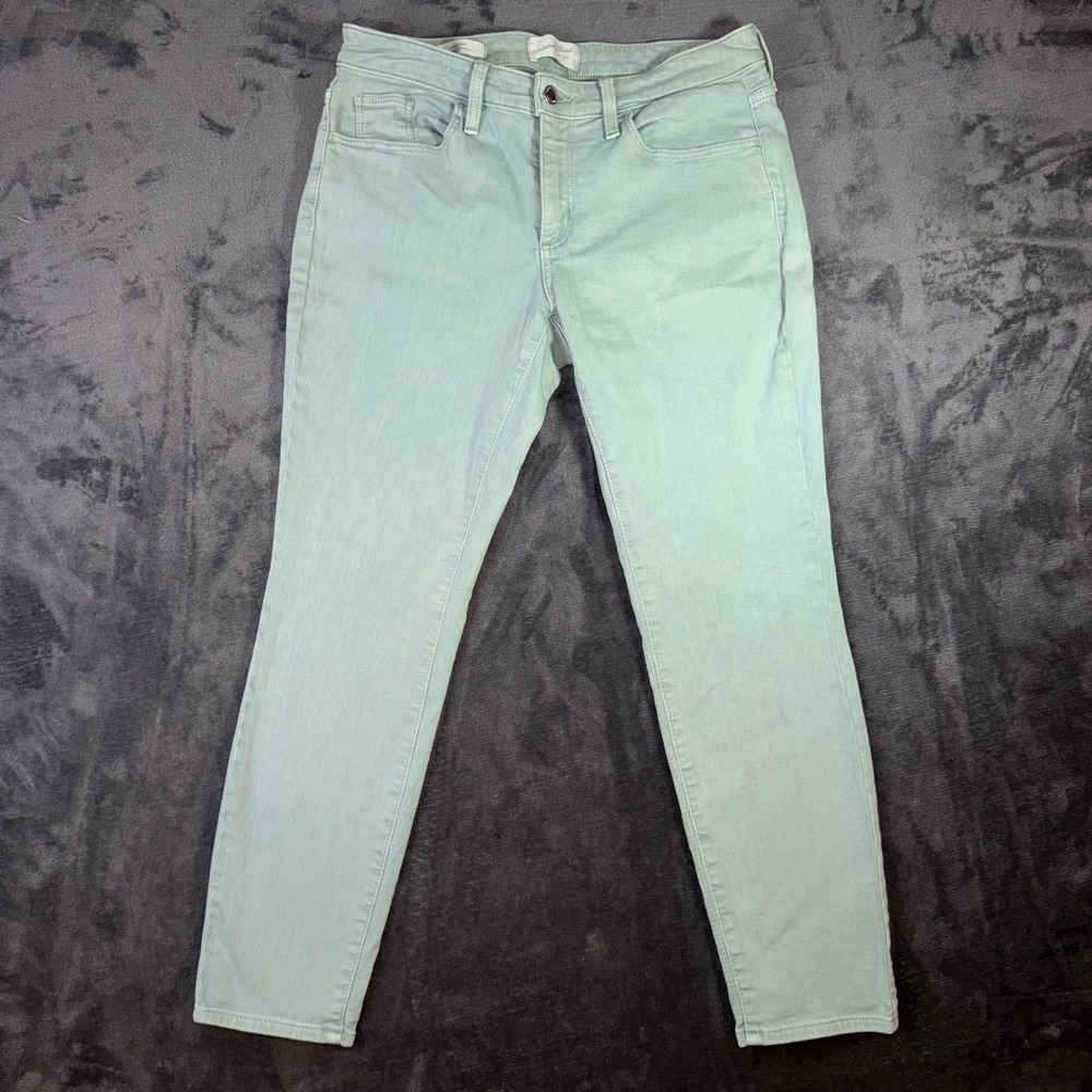 Women's 6/28S Universal Thread Skinny Jeans Green Excellent Mid Rise Stretch